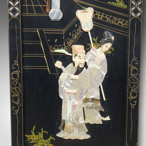 Set of Four Chinese Wall Panels, Decorative, Mother of Pearl, Soapstone C20th - London Fine Antiques