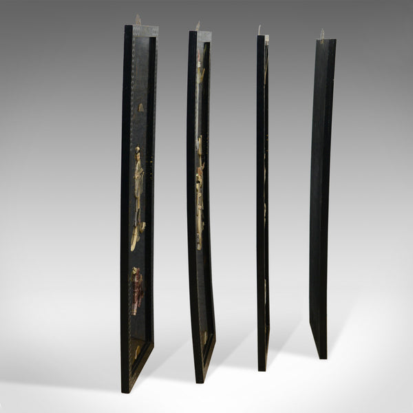 Set of Four Chinese Wall Panels, Decorative, Mother of Pearl, Soapstone C20th - London Fine Antiques