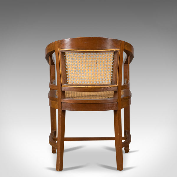 Set of Four Elbow Chairs, C20th Contemporary Tub Dining Chairs, Cane, Bergere - London Fine Antiques