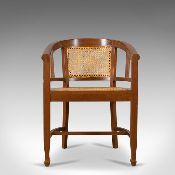 Set of Four Elbow Chairs, C20th Contemporary Tub Dining Chairs, Cane, Bergere - London Fine Antiques