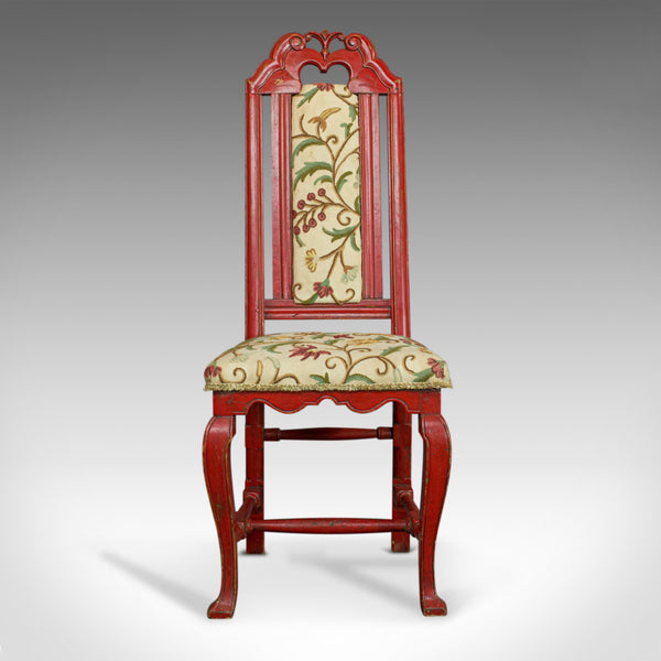 Set of Six Antique Dining Chairs, Continental Painted Kitchen, Needlepoint c1850 - London Fine Antiques