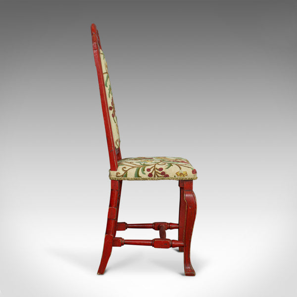 Set of Six Antique Dining Chairs, Continental Painted Kitchen, Needlepoint c1850 - London Fine Antiques