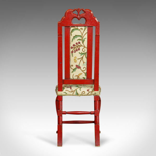 Set of Six Antique Dining Chairs, Continental Painted Kitchen, Needlepoint c1850 - London Fine Antiques