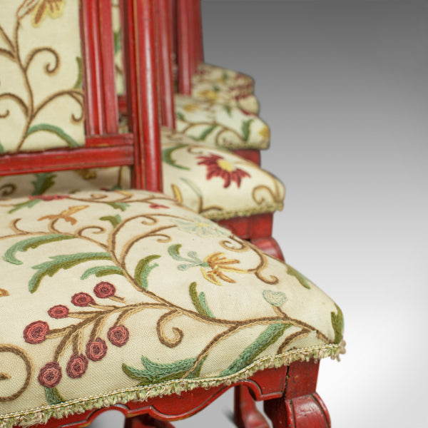 Set of Six Antique Dining Chairs, Continental Painted Kitchen, Needlepoint c1850 - London Fine Antiques