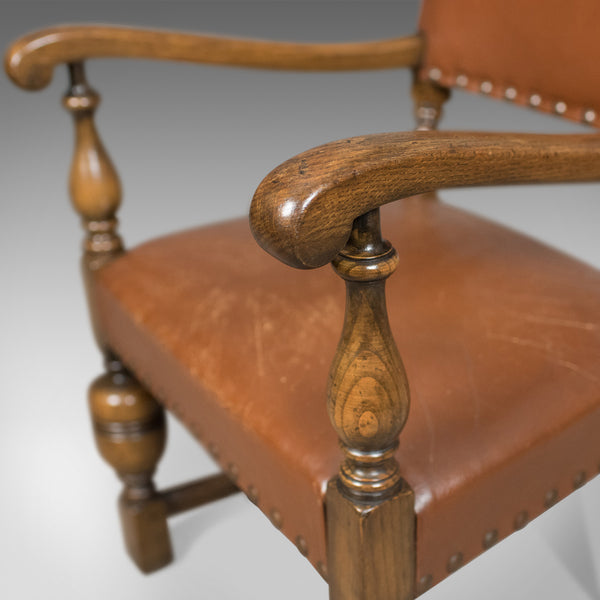 Set of Six Antique Dining Chairs, English, Edwardian Cromwellian Revival, Oak - London Fine Antiques