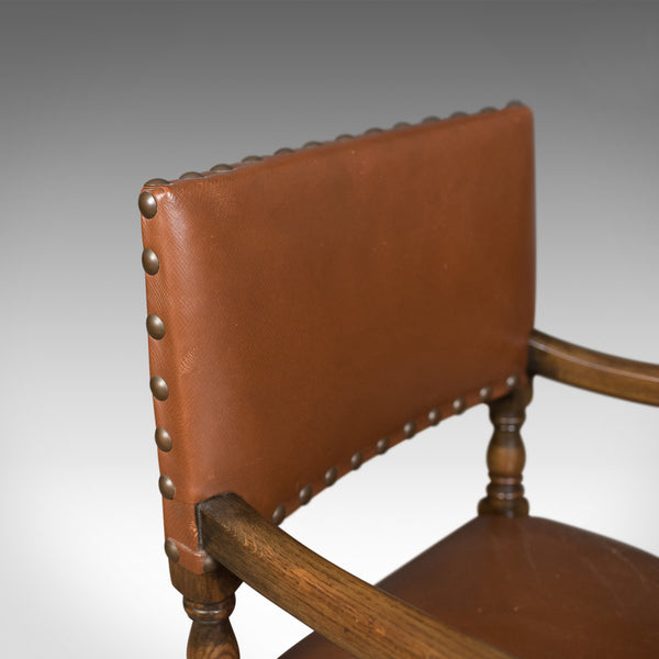 Set of Six Antique Dining Chairs, English, Edwardian Cromwellian Revival, Oak - London Fine Antiques