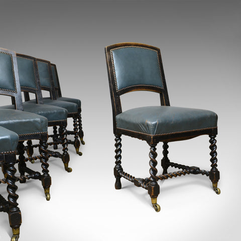 Set of Six Antique Dining Chairs, English, Oak, Aesthetic Movement, Circa 1880 - London Fine Antiques