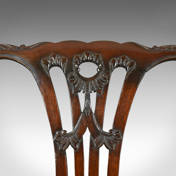 Set of Six Antique Dining Chairs, English Victorian Chippendale Taste Circa 1900 - London Fine Antiques
