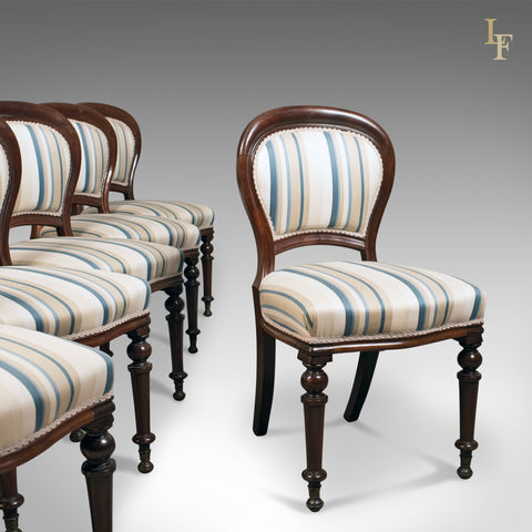 Set of Six Antique Dining Chairs, English, Victorian, Mahogany, Circa 1860 - London Fine Antiques