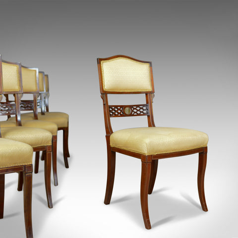 Set of Six, Antique, Dining Chairs, English, Regency, Mahogany, Circa 1820 - London Fine Antiques