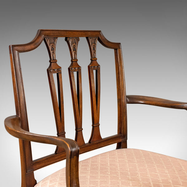 Set of Six Antique Dining Chairs, Mahogany, Victorian, Sheraton Revival c.1900 - London Fine Antiques