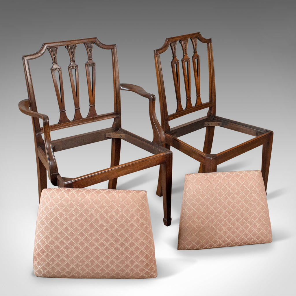 Set of Six Antique Dining Chairs, Mahogany, Victorian, Sheraton Reviva ...