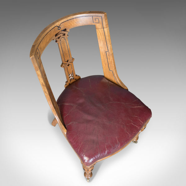 Set of Six Antique Dining Chairs, Scottish Ash Leather, Aesthetic Movement c1880 - London Fine Antiques