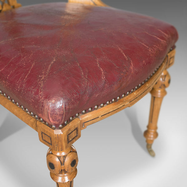 Set of Six Antique Dining Chairs, Scottish Ash Leather, Aesthetic Movement c1880 - London Fine Antiques