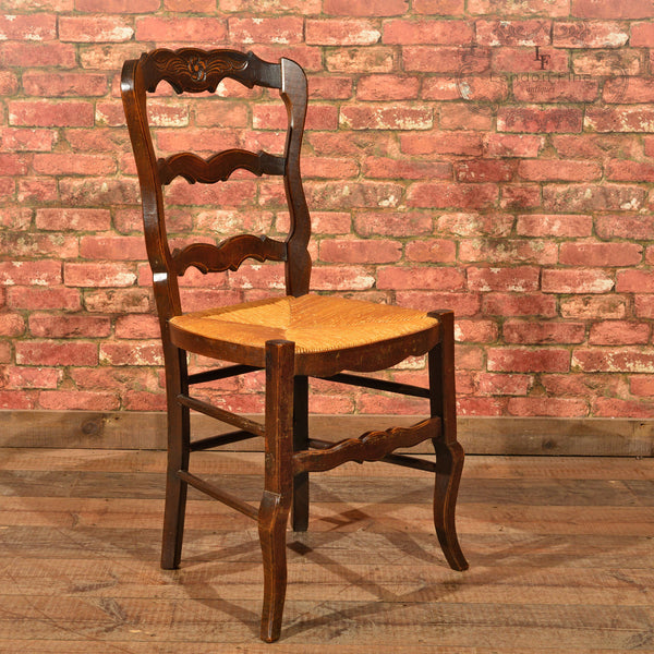 Set of Six Antique French Rush Seat Dining Chairs - London Fine Antiques