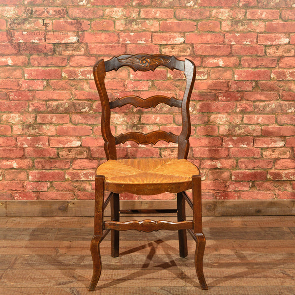 Set of Six Antique French Rush Seat Dining Chairs - London Fine Antiques