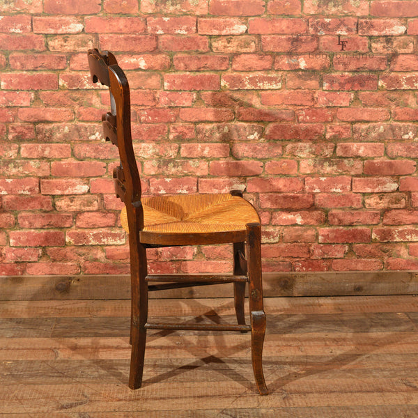 Set of Six Antique French Rush Seat Dining Chairs - London Fine Antiques
