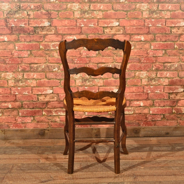 Set of Six Antique French Rush Seat Dining Chairs - London Fine Antiques