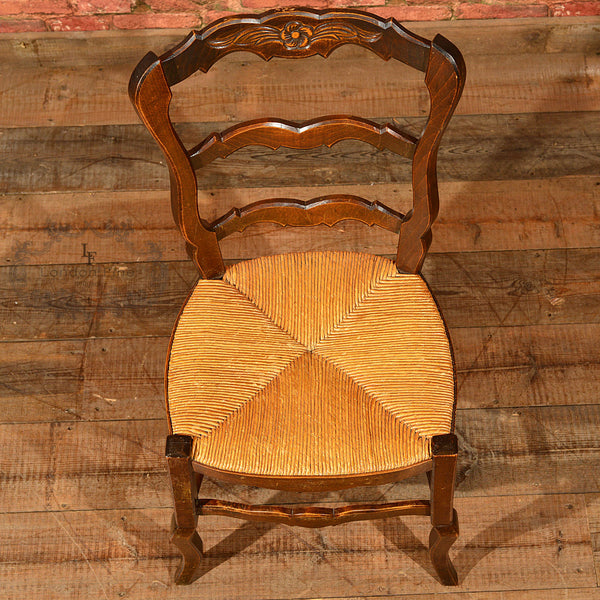 Set of Six Antique French Rush Seat Dining Chairs - London Fine Antiques