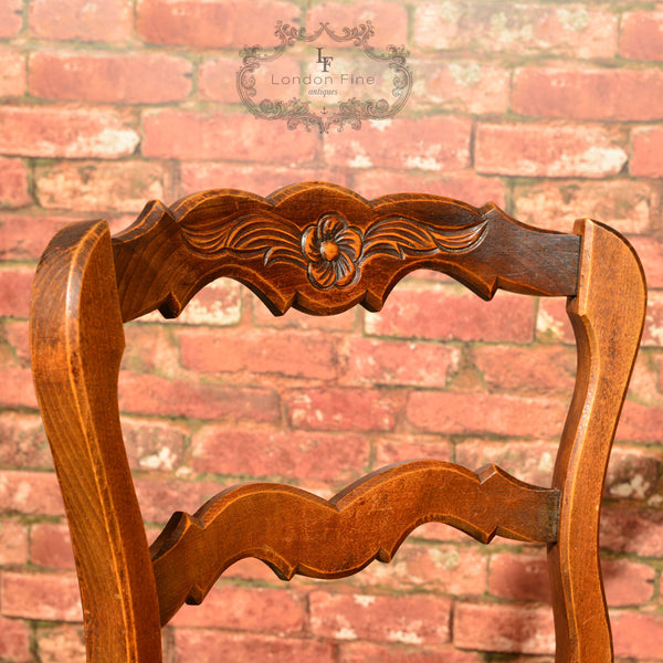 Set of Six Antique French Rush Seat Dining Chairs - London Fine Antiques