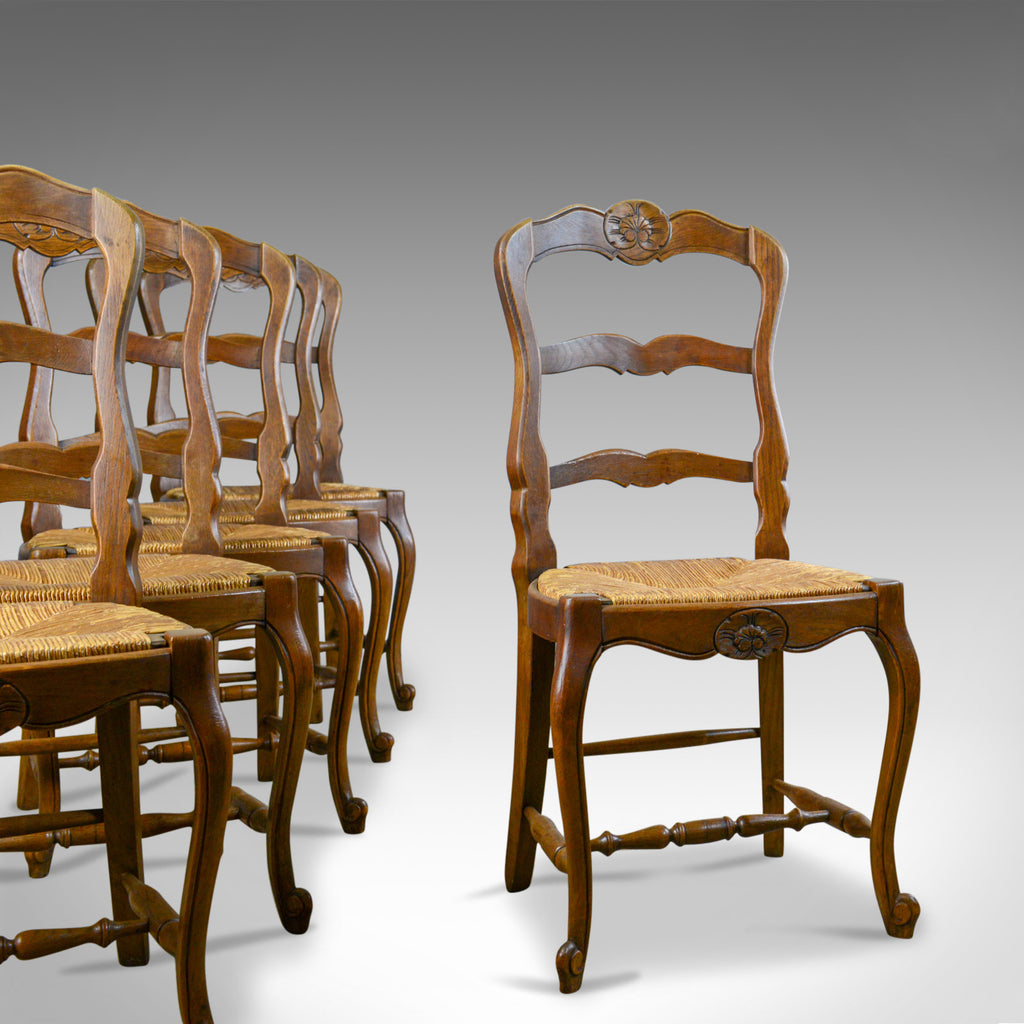Set of Six Antique Kitchen Chairs, French Country Dining, Circa 1910 - London Fine Antiques