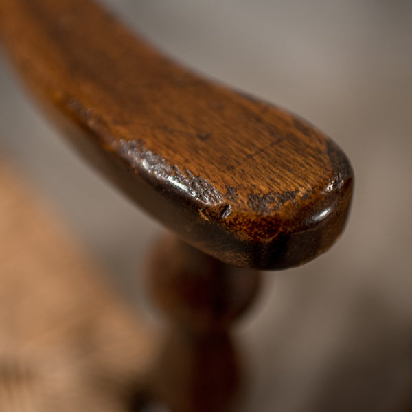 Set of Six Antique Oak Wavy Line Ladderback Dining Chairs, Edwardian Circa 1910 - London Fine Antiques