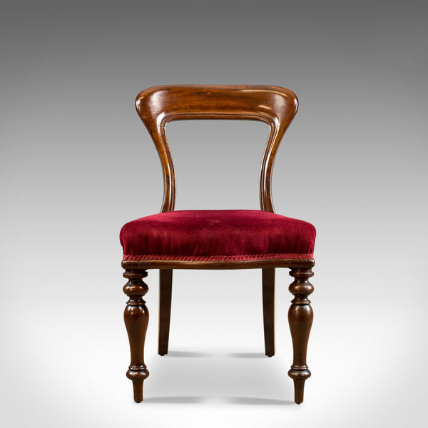 Six Antique Dining Chairs, 4+2, English, Victorian, Mahogany, Upholstered c.1840 - London Fine Antiques
