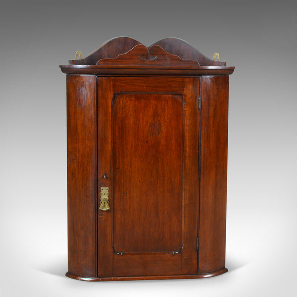Small Antique Corner Cabinet, English, Walnut, Wall, Hanging, Circa 1900 - London Fine Antiques