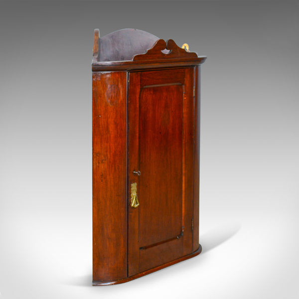 Small Antique Corner Cabinet, English, Walnut, Wall, Hanging, Circa 1900 - London Fine Antiques