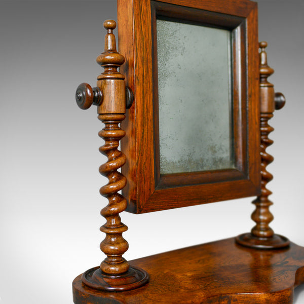Small Antique Platform Mirror, English, Rosewood, Dressing Table, Toilet, c.1850 - London Fine Antiques