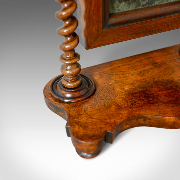 Small Antique Platform Mirror, English, Rosewood, Dressing Table, Toilet, c.1850 - London Fine Antiques