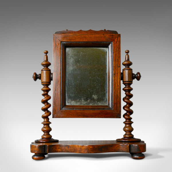 Small Antique Platform Mirror, English, Rosewood, Dressing Table, Toilet, c.1850 - London Fine Antiques