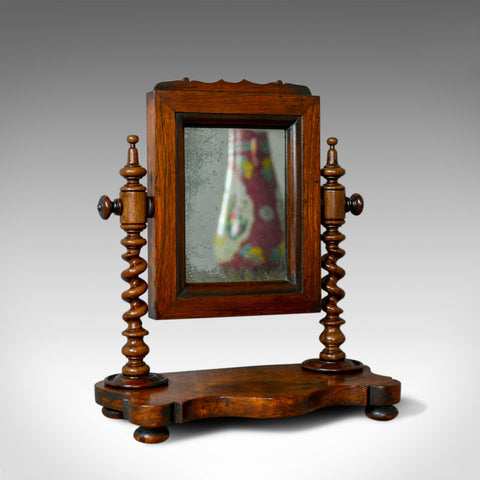 Small Antique Platform Mirror, English, Rosewood, Dressing Table, Toilet, c.1850 - London Fine Antiques