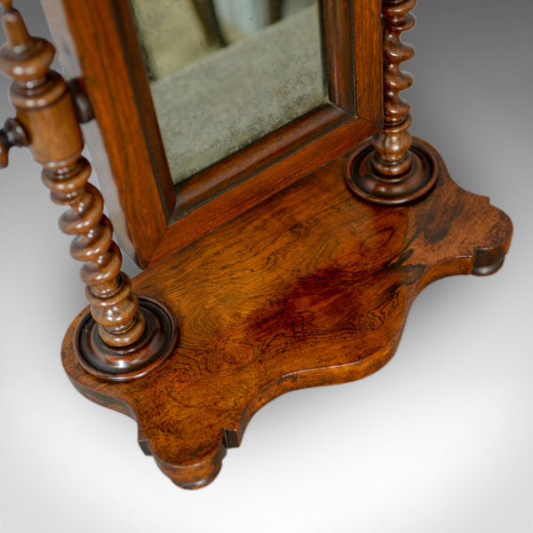 Small Antique Platform Mirror, English, Rosewood, Dressing Table, Toilet, c.1850 - London Fine Antiques