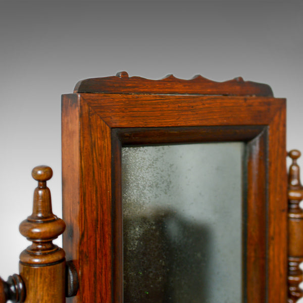 Small Antique Platform Mirror, English, Rosewood, Dressing Table, Toilet, c.1850 - London Fine Antiques