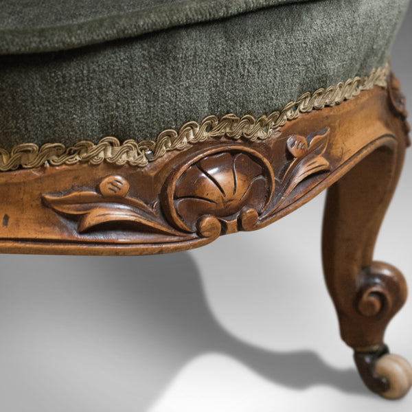 Small Antique Regency Nursing Chair, English, Walnut, Salon Circa 1820 - London Fine Antiques