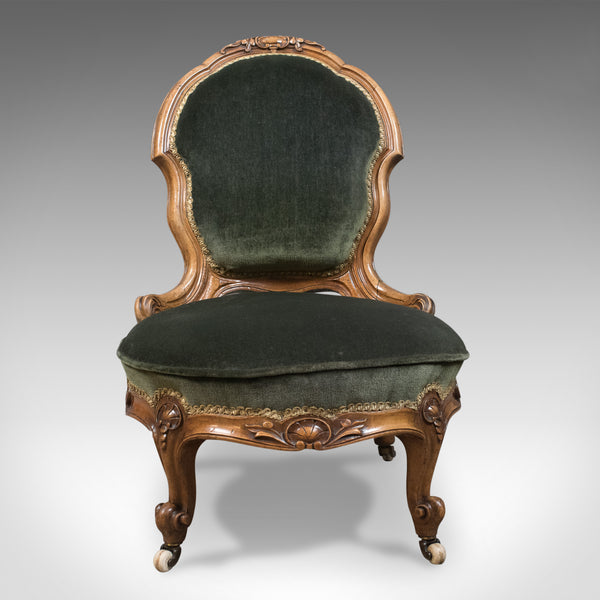 Small Antique Regency Nursing Chair, English, Walnut, Salon Circa 1820 - London Fine Antiques
