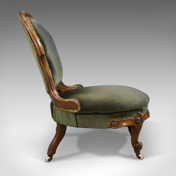 Small Antique Regency Nursing Chair, English, Walnut, Salon Circa 1820 - London Fine Antiques