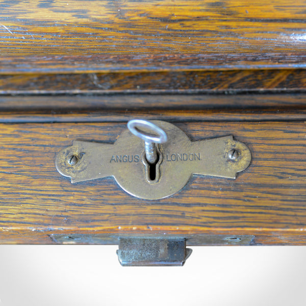 Small Antique Roll Top Desk, Oak, Tambour, William Angus and Co Ltd London c1910 - London Fine Antiques