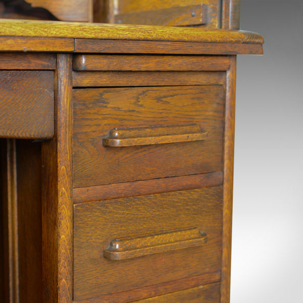 Small Antique Roll Top Desk, Oak, Tambour, William Angus and Co Ltd London c1910 - London Fine Antiques