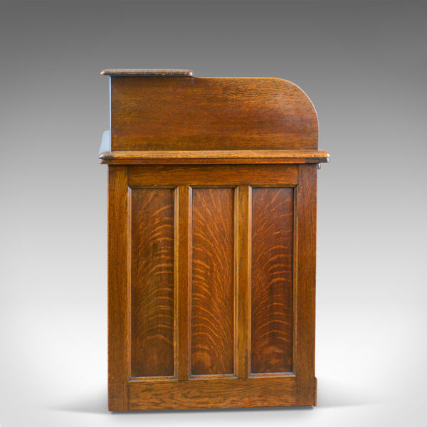 Small Antique Roll Top Desk, Oak, Tambour, William Angus and Co Ltd London c1910 - London Fine Antiques