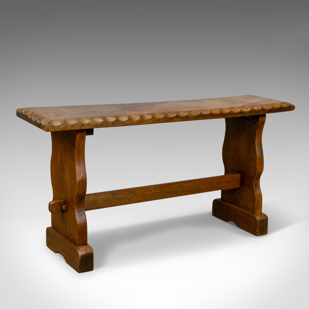Small Teak Bench, English, Arts & Crafts Revival Two Seat Form, Mid 20th Century - London Fine Antiques