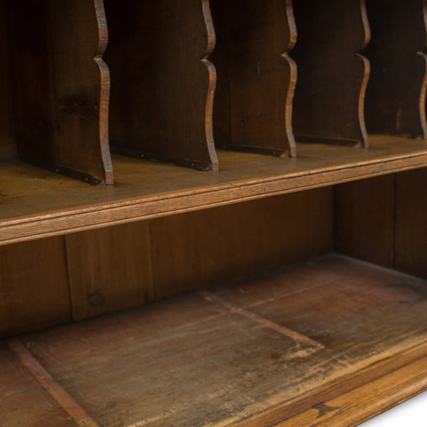 Tall Antique Display Cabinet, English, Edwardian, Oak, Glazed Bookcase, c.1910 - London Fine Antiques