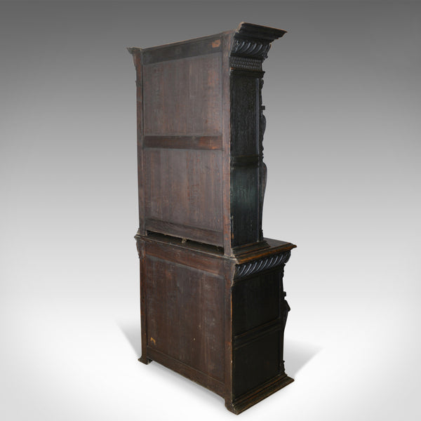 Tall Antique Display Cabinet, Victorian, English, Oak, Cupboard, Green Man c1870 - London Fine Antiques