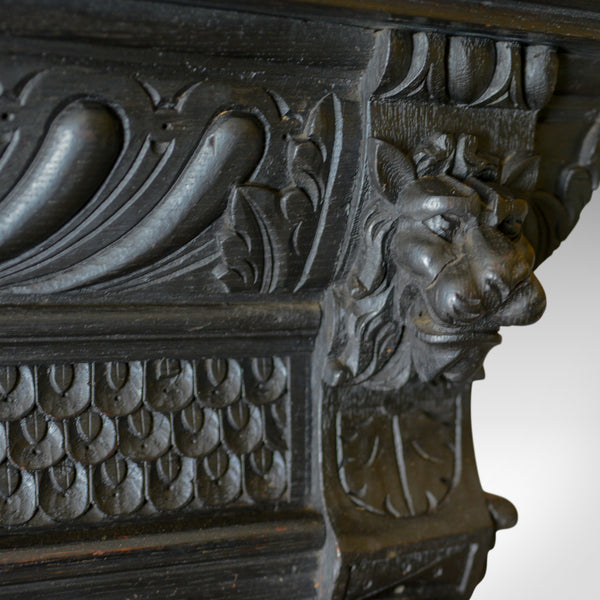 Tall Antique Display Cabinet, Victorian, English, Oak, Cupboard, Green Man c1870 - London Fine Antiques