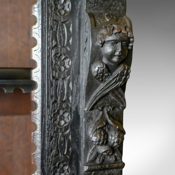 Tall Antique Display Cabinet, Victorian, English, Oak, Cupboard, Green Man c1870 - London Fine Antiques