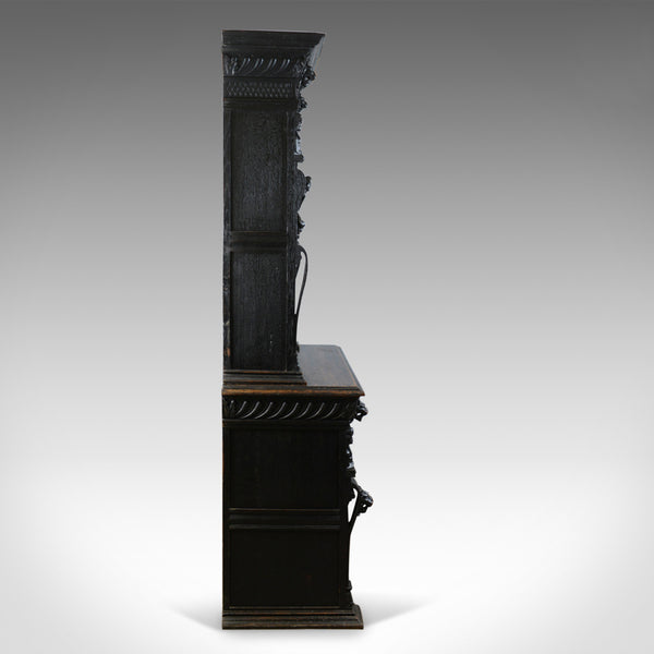 Tall Antique Display Cabinet, Victorian, English, Oak, Cupboard, Green Man c1870 - London Fine Antiques