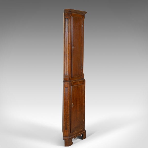 Tall, Narrow Antique Corner Cabinet, Edwardian, Georgian Revival, Oak, c.1910 - London Fine Antiques