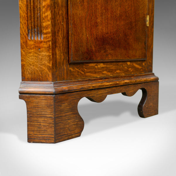 Tall, Narrow Antique Corner Cabinet, Edwardian, Georgian Revival, Oak, c.1910 - London Fine Antiques