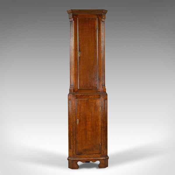 Tall, Narrow Antique Corner Cabinet, Edwardian, Georgian Revival, Oak, c.1910 - London Fine Antiques